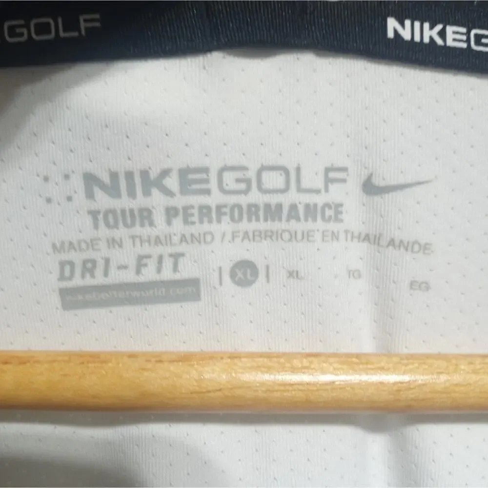 Nike Gold Tour Performance DriFit Blue And White Polo Size XL